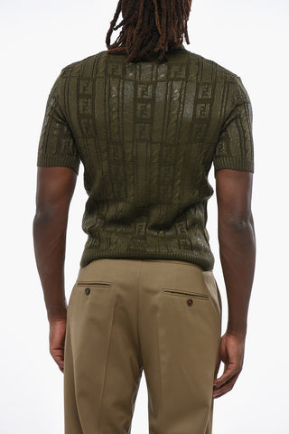 Short Sleeved LODEN Sweater with Polo Neck