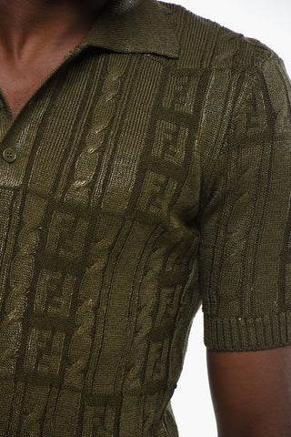 Short Sleeved LODEN Sweater with Polo Neck