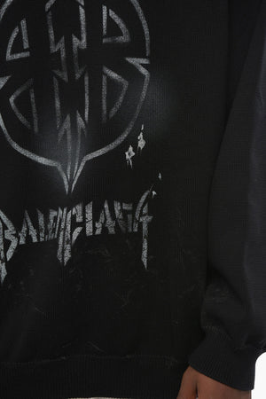 Rundhalspullover aus Baumwollmix UNISEX mit kontrastierendem Logo