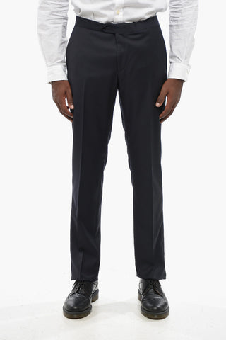 Virgin Wool Trousers with Satin Side Stripe