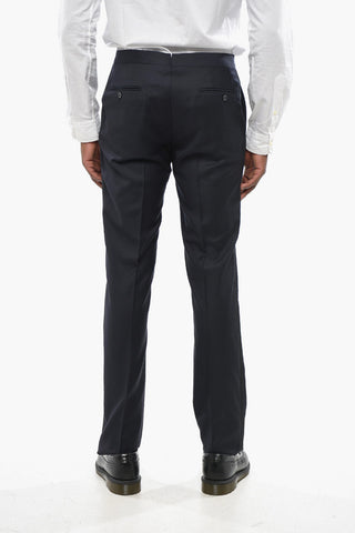 Virgin Wool Trousers with Satin Side Stripe