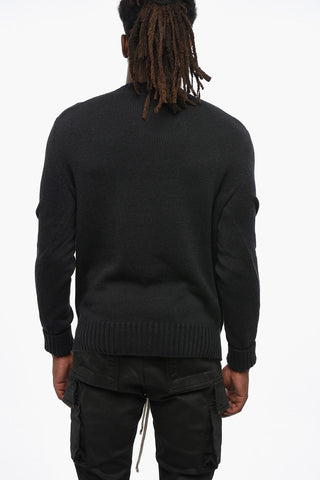 Cotton Crewneck Sweater with Contrast Logo