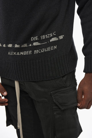 Cotton Crewneck Sweater with Contrast Logo