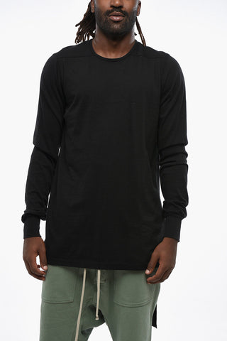 T-Shirt Girocollo a Maniche Lunghe con Dettaglio Logato