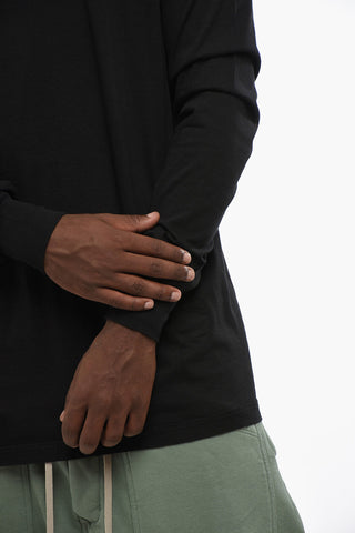 T-Shirt Girocollo a Maniche Lunghe con Dettaglio Logato