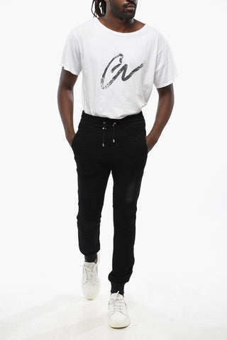 Joggers in Tinta Unita con Monogram All-Over