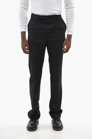 Hairline Striped Wool Pants