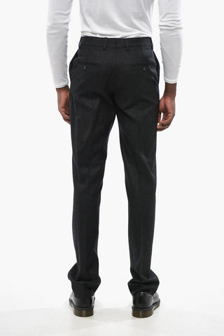 Hairline Striped Wool Pants