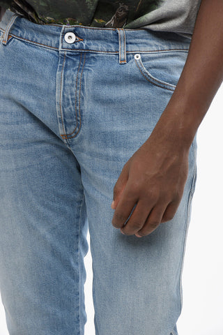 Slim-Fit Jeans with Logo Button
