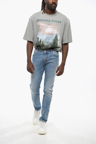 Slim-Fit Jeans with Logo Button