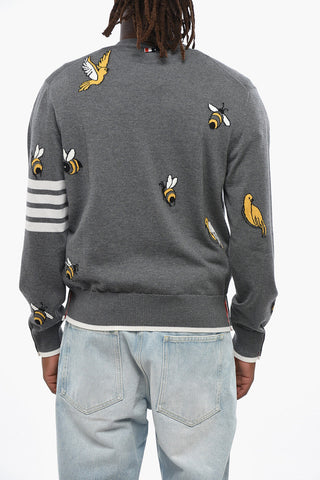 V-Neck Wool and Cotton BIRDS AND BEES Cardigan