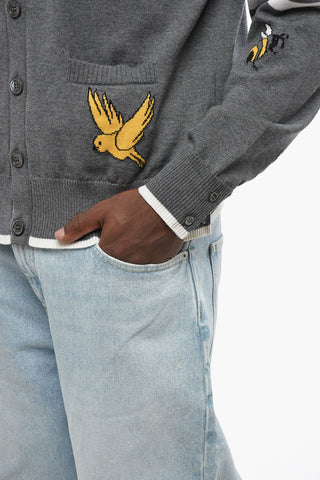 V-Neck Wool and Cotton BIRDS AND BEES Cardigan