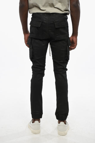 DRKSHDW Coated Cotton Cargo Pants with Elastic Waistband
