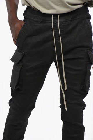 DRKSHDW Coated Cotton Cargo Pants with Elastic Waistband
