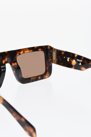 Shield Sunglasses LEONARDO Tortoiseshell with Gold-Effect Monogram