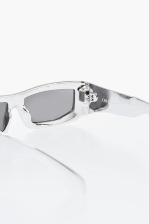 Sonnenbrille VOLCANITE mit silberner, rechteckiger Fassung