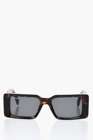 Rectangular Tortoiseshell Sunglasses MILANO with Maxi Temples