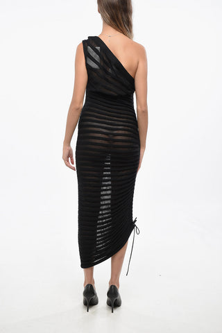 Enganliegendes One-Shoulder-Kleid Aus Mesh