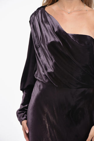 Maxi Dress Monospalla in Velour