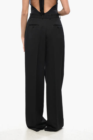 High-Waist Single-Pleat Virgin Wool-Blend Trousers