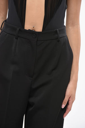 High-Waist Single-Pleat Virgin Wool-Blend Trousers