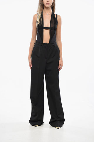 High-Waist Single-Pleat Virgin Wool-Blend Trousers