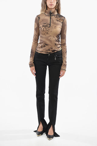 Geripptes Top T-CLAUDY mit Blumenmuster