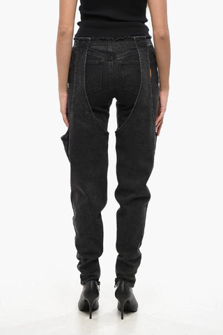 Stretch Denim Jeans with 12cm Overlap Effect