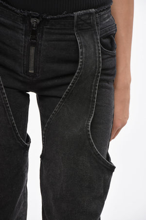 Stretch Denim Jeans with 12cm Overlap Effect