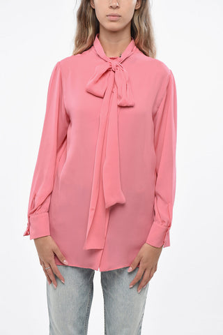 Silk Tie Neck Blouse