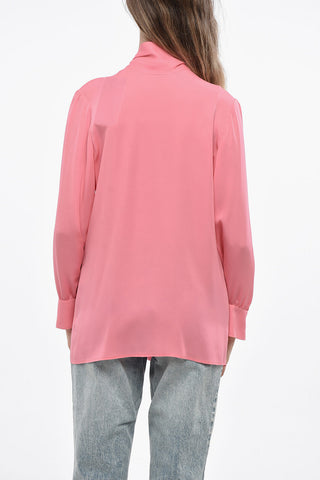 Silk Tie Neck Blouse
