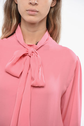 Silk Tie Neck Blouse