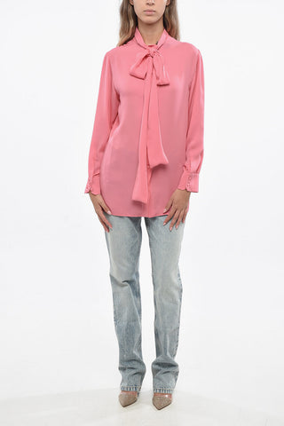 Silk Tie Neck Blouse
