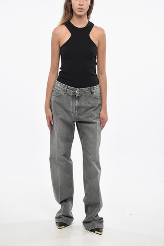 Jeans Mit Stonewashed-Waschung Und Rohem Saum