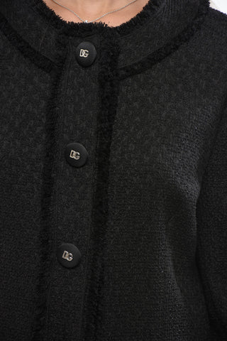 Textured Fabric Blazer with Logoed Buttons