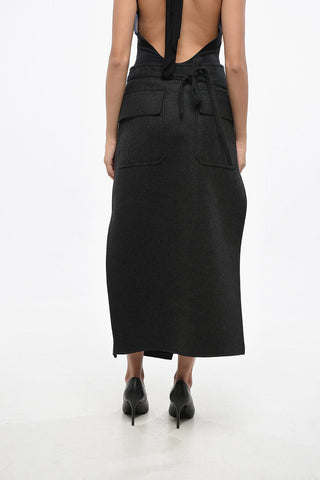 Wool And Cashmere Wrap Skirt With Maxi Patch Pockets
