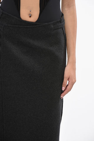 Wool And Cashmere Wrap Skirt With Maxi Patch Pockets