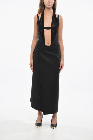 Wool And Cashmere Wrap Skirt With Maxi Patch Pockets