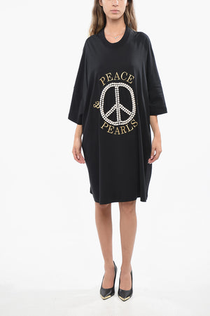 COUTURE! Vestito Tee Oversize in Cotone con Perline