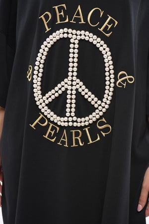 COUTURE! Vestito Tee Oversize in Cotone con Perline