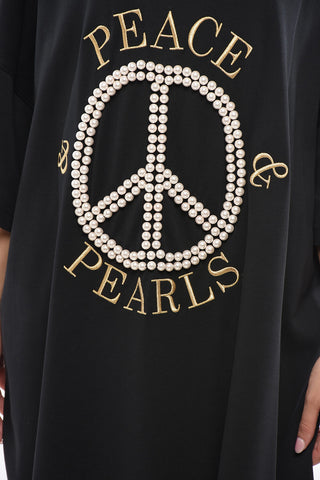 COUTURE! Vestito Tee Oversize in Cotone con Perline