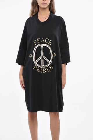 COUTURE! Vestito Tee Oversize in Cotone con Perline