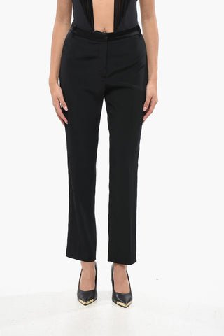Wool Trousers with Tonal Side Stripe