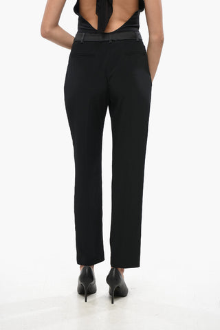 Wool Trousers with Tonal Side Stripe