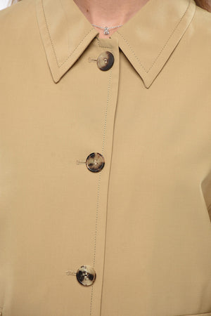 Blazer a 4 Bottoni in Misto Lana Vergine Crop