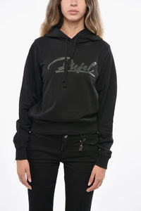Hoodie aus angerauter Baumwolle F-REGGY mit kontrastierendem Logo