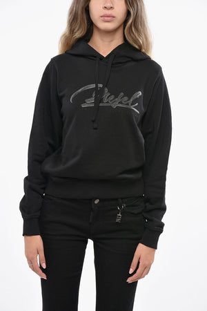 Hoodie aus angerauter Baumwolle F-REGGY mit kontrastierendem Logo