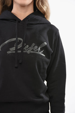 Hoodie aus angerauter Baumwolle F-REGGY mit kontrastierendem Logo