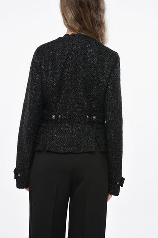 Lurex-Blazer mit Logoknöpfen
