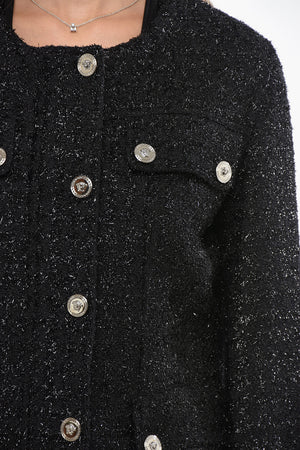Blazer in Lurex con Bottoni Logati